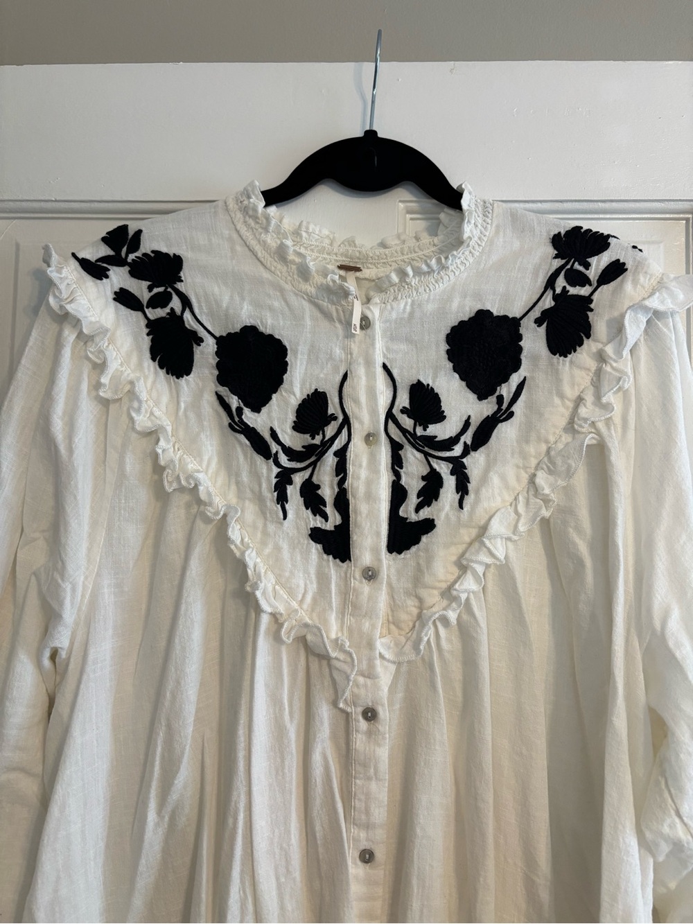 Free People Rose Vines Embroidered Blouse - Picture 4 of 8
